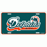 Dolphins Metal License Plate
